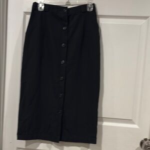 Vintage! High-Rise Black Button-Front Pencil Skirt
